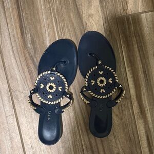 Jack Rogers Women's Navy and Tan Sandals